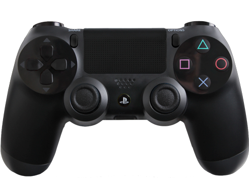 Black PS4 Controller floating majestically